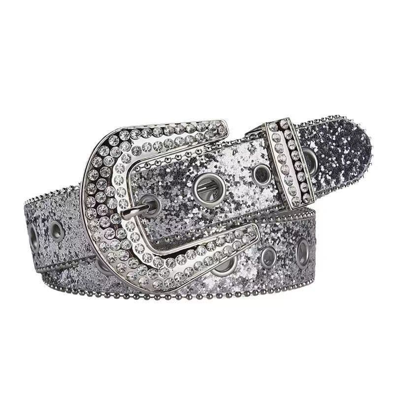 Rhinestone Sequin Hollow Belt – Sparkling Jeans Accessory