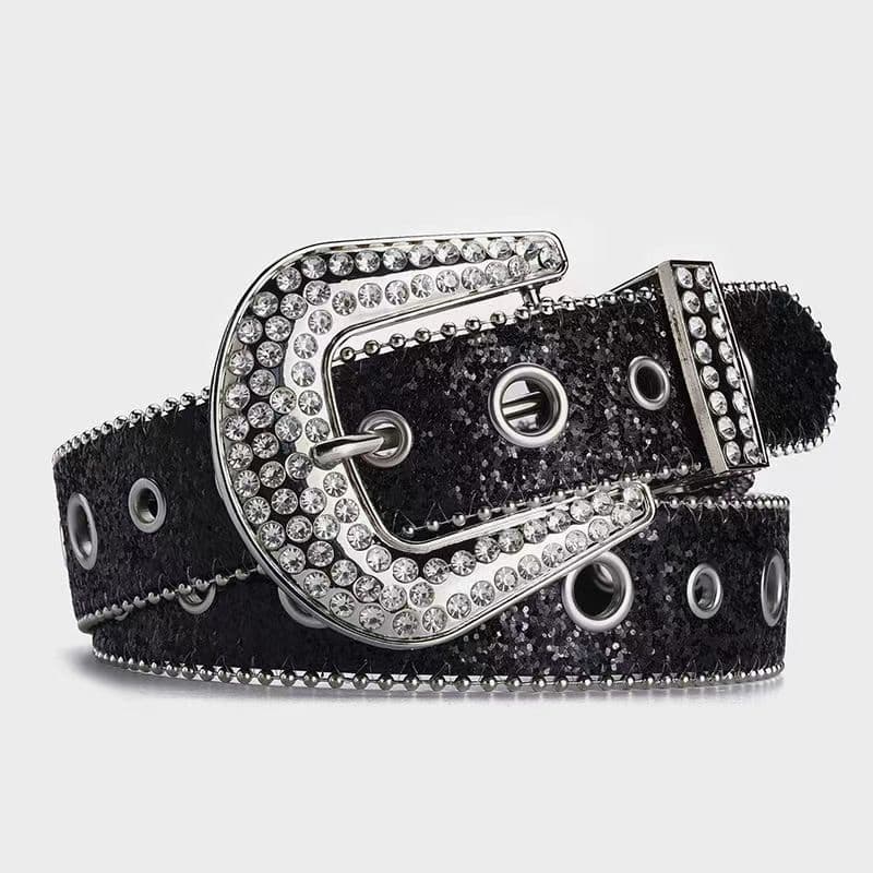 Rhinestone Sequin Hollow Belt – Sparkling Jeans Accessory