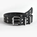 Korean Hollow Punk Belt - Star Eye Double Row Decor For Women