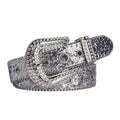 Rhinestone Sequin Hollow Belt - Versatile Decor For Jeans