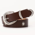 Y2K Sunflower Rivet Belt - Alloy Buckle Jeans Decor Belt