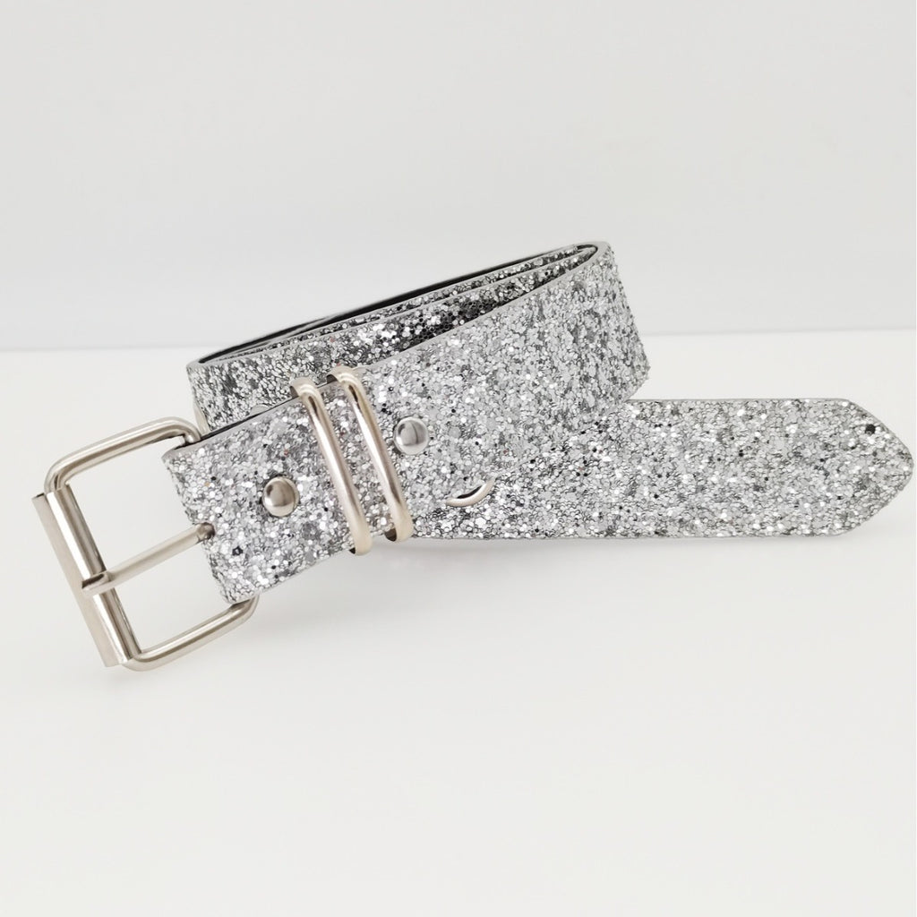 Y2K Rhinestone Buckle Wide Belt - Western Shiny Waist Chain